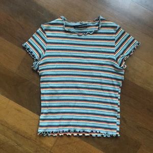 Brandy Melville Rainbow Striped T Shirt